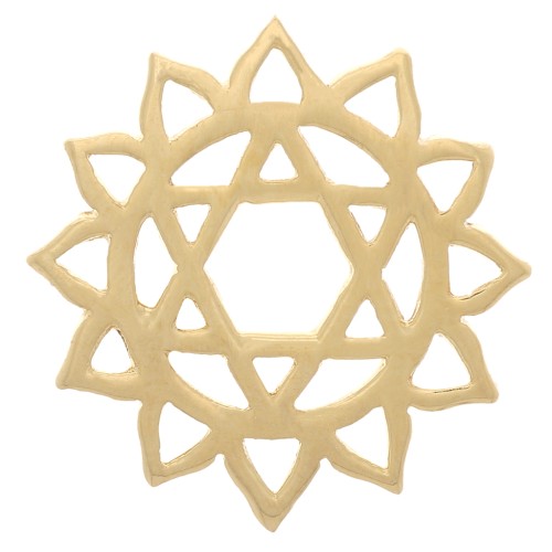 Entrepieza de chakra nº 4 - Corazón - 15 mm - Dorado oro fino x1