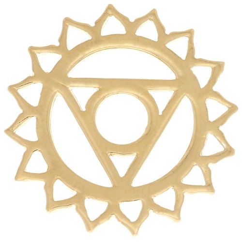Entrepieza de Chakra nº 5 - Garganta - 15 mm - Dorado oro fino x1