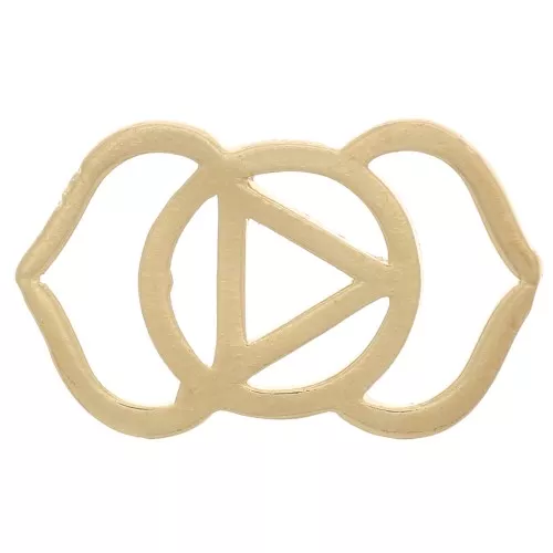 Entrepieza de Chakra No. 6 - Tercer Ojo - 16x10 mm - Dorado oro fino x1