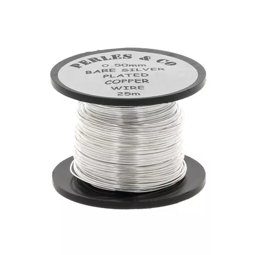 Hilo de cobre 0.50 mm Plata x 25 m