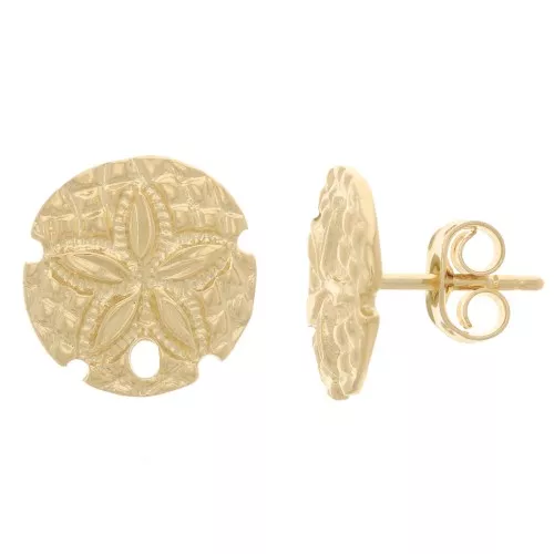 Ganchos Sand dollar de 12 mm con agujero - Dorado oro fino oro finox2