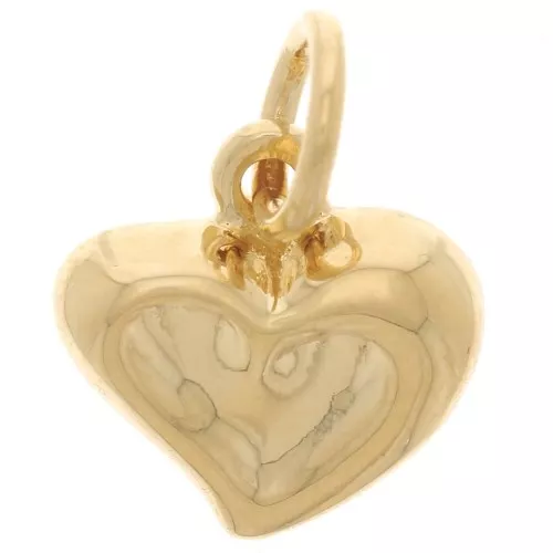 Colgante de corazón de 12 mm - Dorado oro fino x1