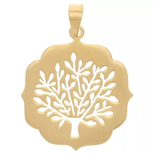 Colgante Árbol de la Vida 29,5x26 mm - Dorado oro fino x1