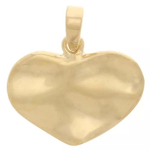 Colgante Corazón Martillado 16.5x20 mm - Dorado oro fino x1