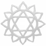 Entrepieza de chakra nº 4 - Corazón - 15 mm - Chapado en plata fina x1