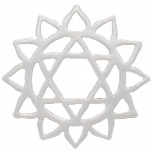 Entrepieza de chakra nº 4 - Corazón - 15 mm - Chapado en plata fina x1