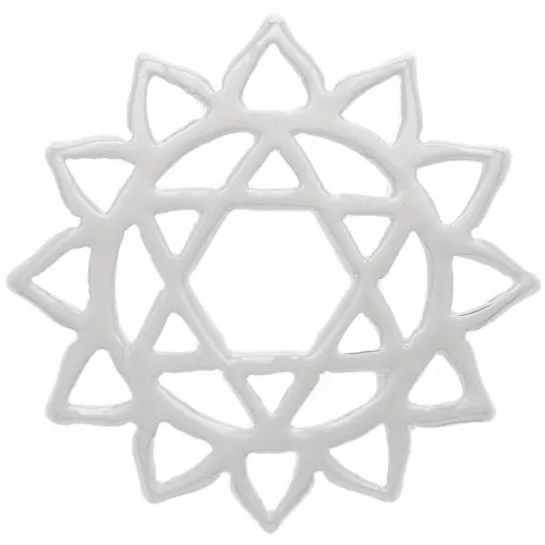 Entrepieza de chakra nº 4 - Corazón - 15 mm - Chapado en plata fina x1