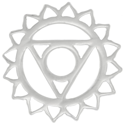 Entrepieza de Chakra nº 5 - Garganta - 15 mm - Plateado fino x1