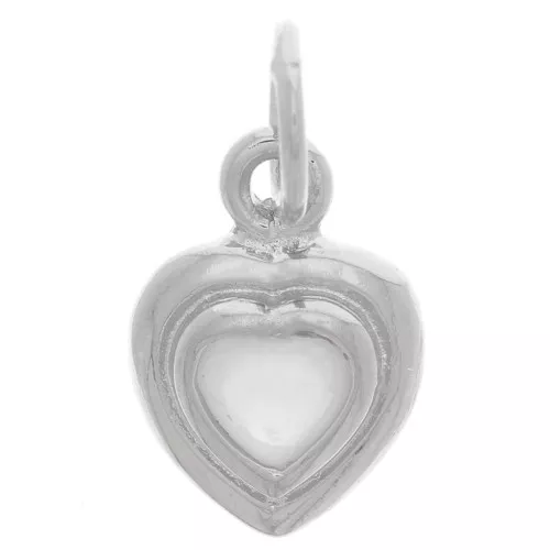 Colgante de corazón 13x9 mm con madreperla - Chapado en plata fina x1