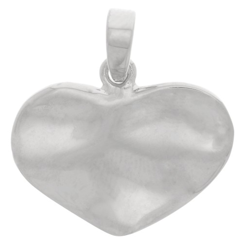 Colgante Corazón Martillado 16,5x20 mm - Chapado en plata fina x1