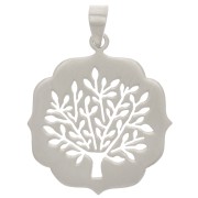 Colgante Árbol de la Vida 29,5x26 mm - Chapado en plata fina x1