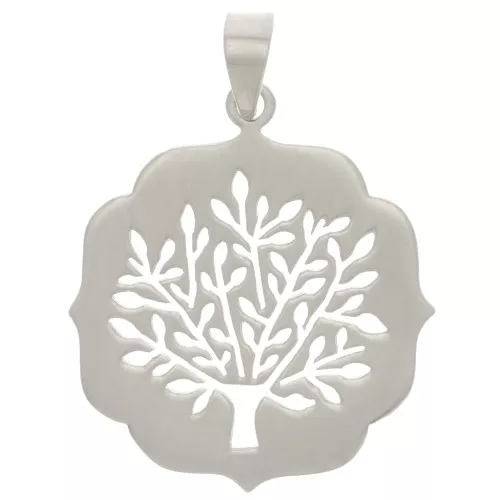 Colgante Árbol de la Vida 29,5x26 mm - Chapado en plata fina x1