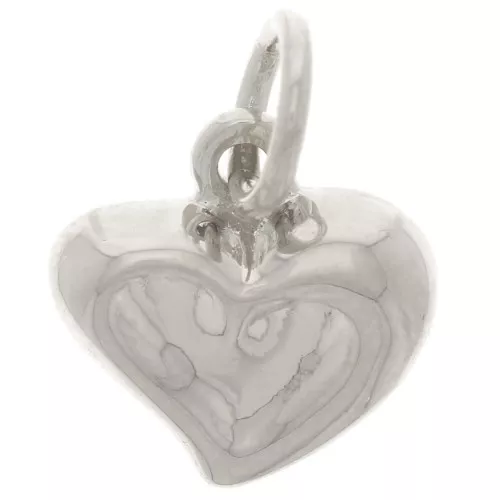 Dije corazón abombado 12 mm - Plateado fino x1