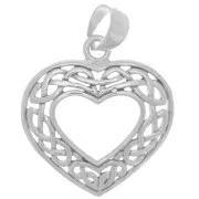 Colgante Corazón Hueco 21x20 mm - Diseño Celta - Plata 925 x1
