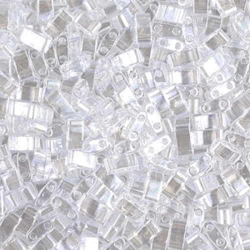Miyuki Half Tila Beads 5x2.3x1.9mm HTL-160 - Crystal Luster x10g