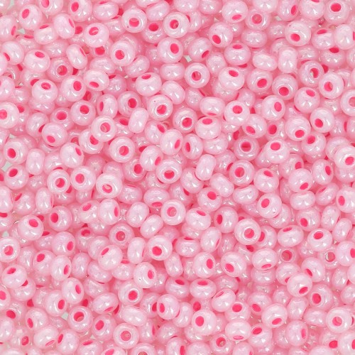 Cuentas de Rocalla Preciosa 11/0 de 2 mm - Rosa claro nacarado, 20 g