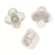 Tuercas de silicona y plata 925 5 mm - forma de trébol - para pendientes x6