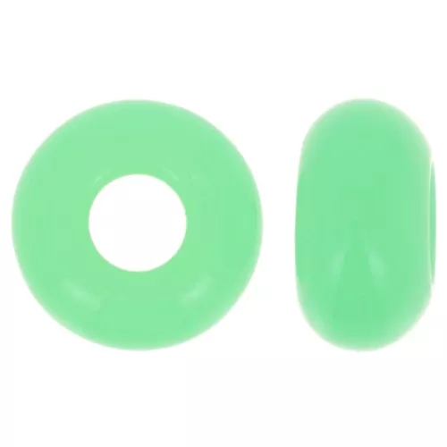Cuenta de agujero grande - Donuts 14 mm - Verde claro x10