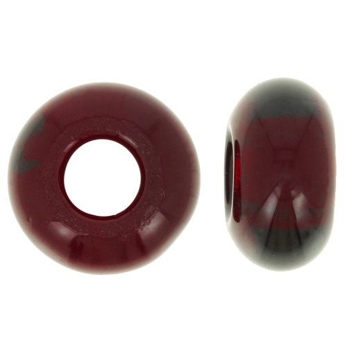 Cuenta de agujero grande - Donuts 14 mm - Garnet x10
