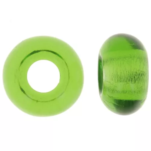 Cuenta de agujero grande - Donuts 14 mm - Verde x10