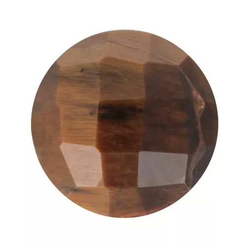 Cabujón redondo facetado de 10 mm de piedra preciosa - Ojo de tigre x1