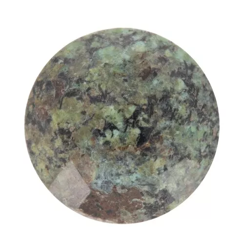 Cabujón redondo facetado de 10 mm de piedra preciosa - Turquesa africana - Jaspe x1