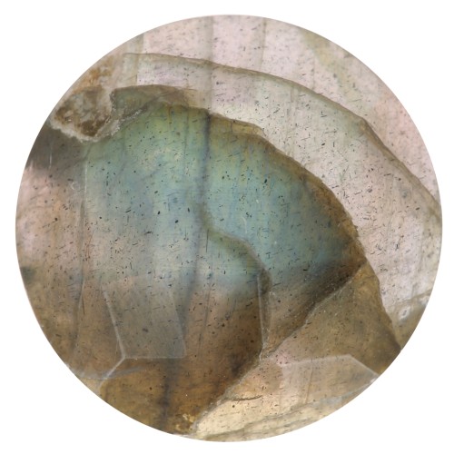 Cabujón redondo facetado de 12 mm de piedra preciosa - Labradorita x1