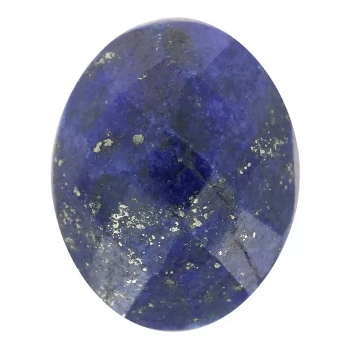 Cabujón oval facetado 10x8 mm en piedra preciosa - Lapislázuli x1