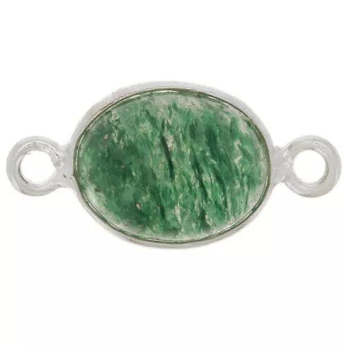 Entrepieza de piedra ovalada 13x8 mm - Plata 925 - Aventurina x1