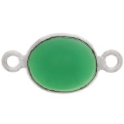 Entrepieza de gema ovalada de color 13x8 mm - Plata de ley 925 - Ónix verde x1|raw }}