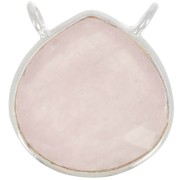 Entrepieza de gota facetada para collar 17x16 mm - Plata de ley 925 - Cuarzo rosa x1|raw }}