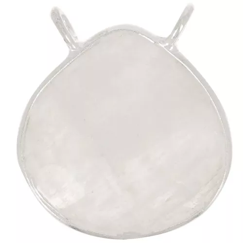 Entrepieza de gota facetada para collar 17x16 mm - Plata 925 - Piedra de luna x1