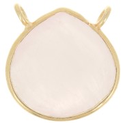 Collar entrepieza gota facetada 17x16mm - Plata de ley 925 Dorado oro fino fino - Cuarzo rosa|raw }}
