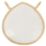 Collar entrepieza gota facetada 17x16 mm Plata 925 Dorado oro fino fino Piedra de Luna|raw }}