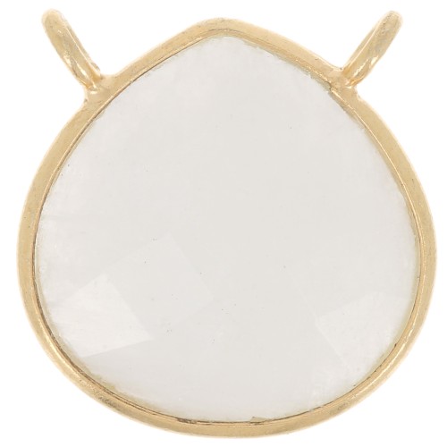 Collar entrepieza gota facetada 17x16 mm Plata 925 Dorado oro fino fino Piedra de Luna