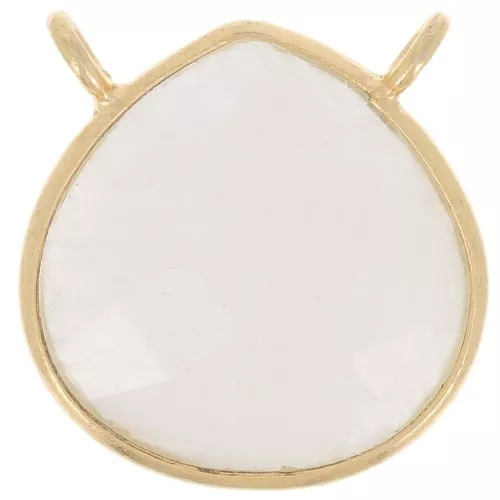 Collar entrepieza gota facetada 17x16 mm Plata 925 Dorado oro fino fino Piedra de Luna