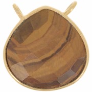 Collar entrepieza gota facetada 17x16mm Plata 925 Dorado oro fino - Ojo de tigre|raw }}