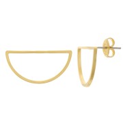 Pendientes huecos en forma de media luna 30x15 mm - 3 micras con baño de oro x2|raw }}