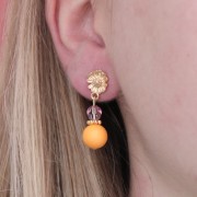 Cuenta de resina efecto mate 10 mm - Naranja claro x1