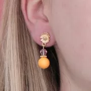 Cuenta de resina efecto mate 10 mm - Naranja claro x1