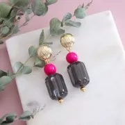 Cuenta de resina efecto mate 12 mm - Negra x1