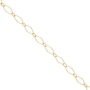 Cadena alternada Rombo 2,8 mm - Gold filled x50cm