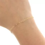 Cadena de malla alternada Rombo 2,8 mm - - Gold filled x50cm