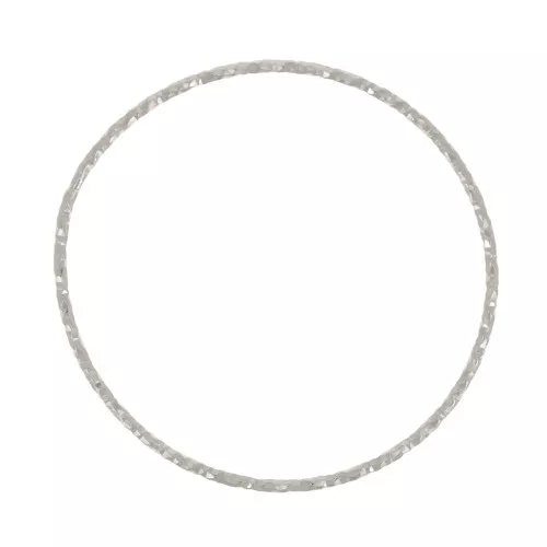 Anillo redondo cerrado de diamantes 29 mm - Chapado en plata fina x1