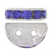 Rondel Media Luna 14x8 mm plateado Sapphire x1