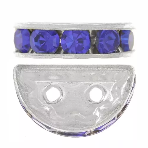 Rondel Media Luna 14x8 mm plateado Sapphire x1