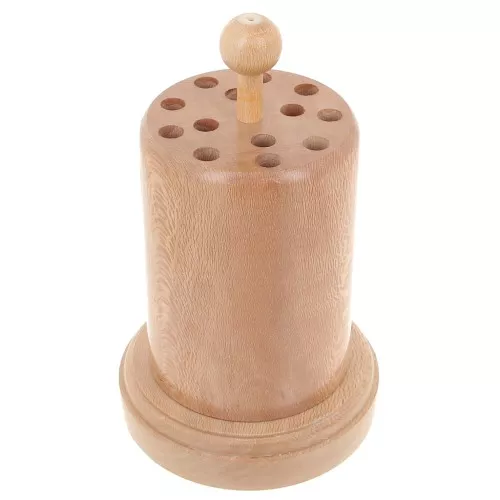 Soporte redondo de madera 16,5x9 cm para limas de agujas - Natural x1