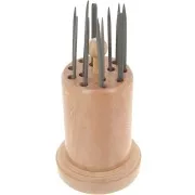 Soporte redondo de madera 16,5x9 cm para limas de agujas - Natural x1