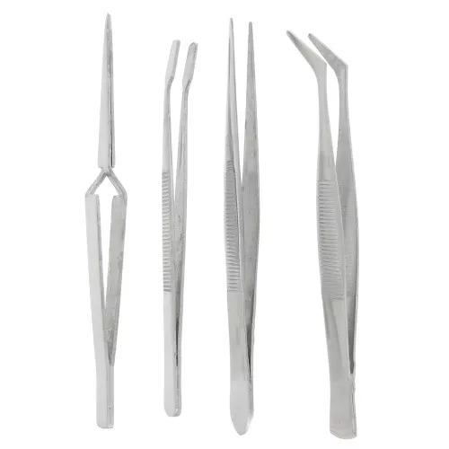Juego de 4 pinzas de precisión de 12 cm