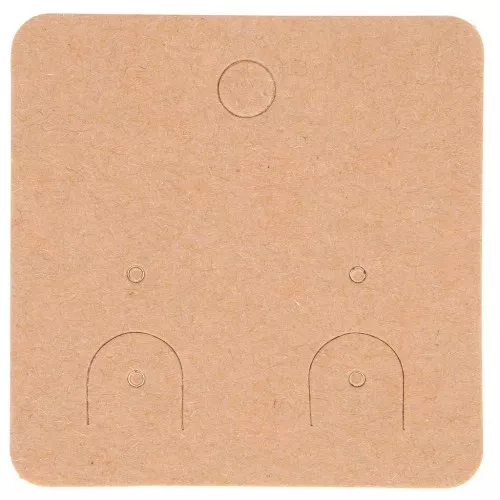 Juego de 20 soportes de joyería de 5x5 cm para pendientes - Kraft